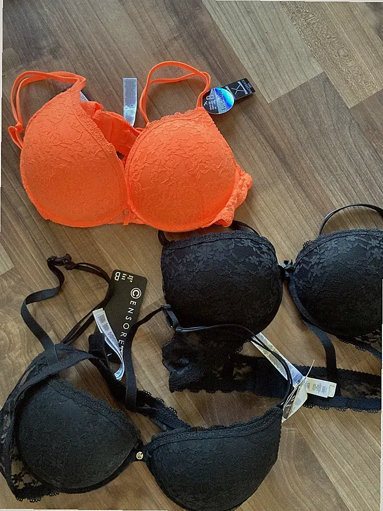 Censored drei BH s 85B neu orange schwarz push up