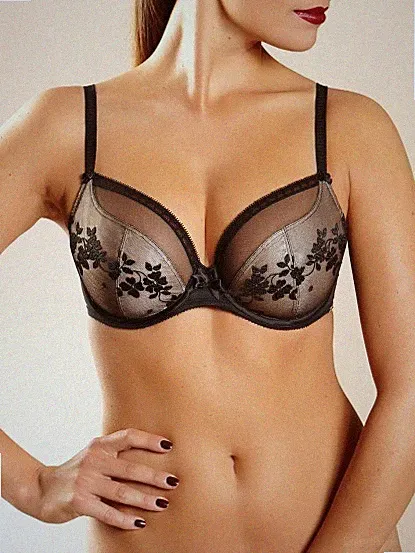 Chantelle 1781 Bügel BH Intuition Polka Blau gold schwarz UVP 74,95