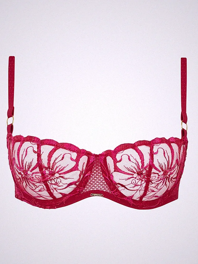Chantelle *Fleurs* Bügel-BH rot Spitze Gr. 70 75 80 85 B C D E F G NP 92 €