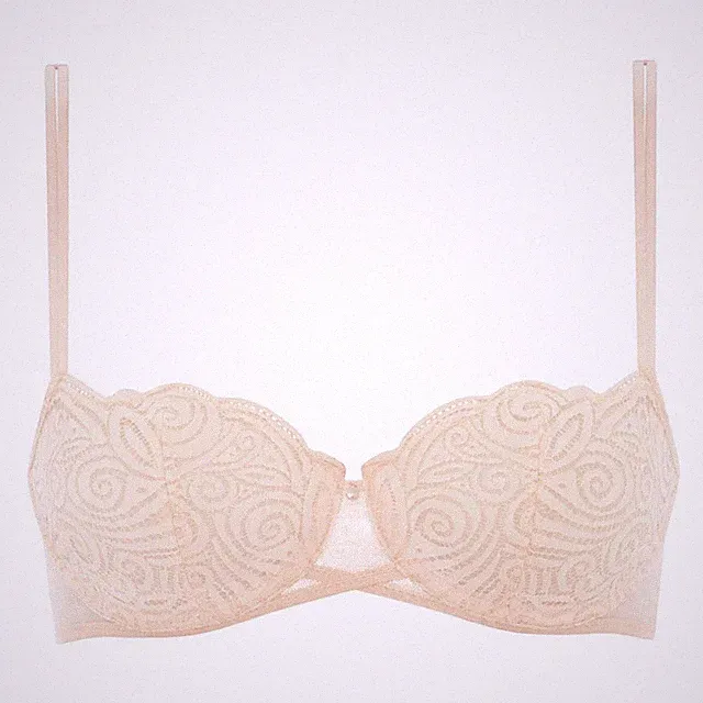 Chantelle Pyramid Halbschale spitzen Bügel BH Gr.65G UK 30F C14650 Pink Pearl