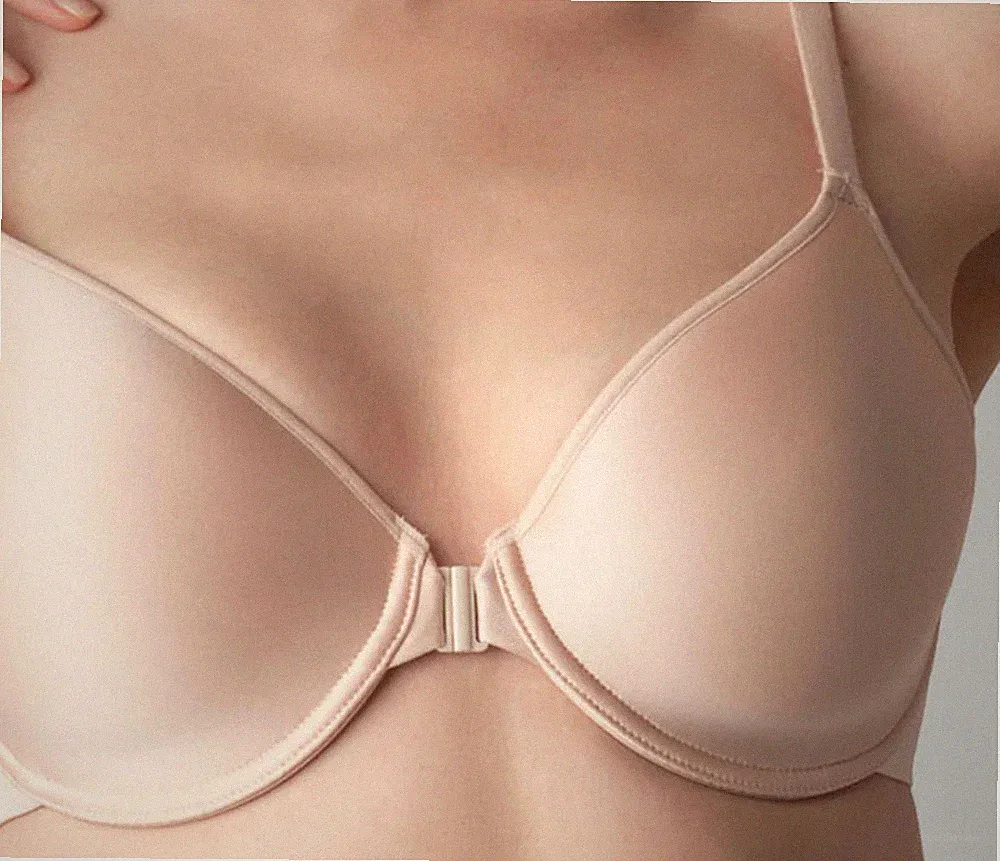 Chantelle Spacer Bügel BH Gr.70E UK 32DD Vorderverschluß Gemoldet wattiert Beige