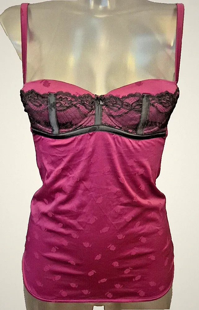 Cotton Club Designer Gr.70B UK 32B BH-Hemd Top Faux Seide Camisole Edel €169