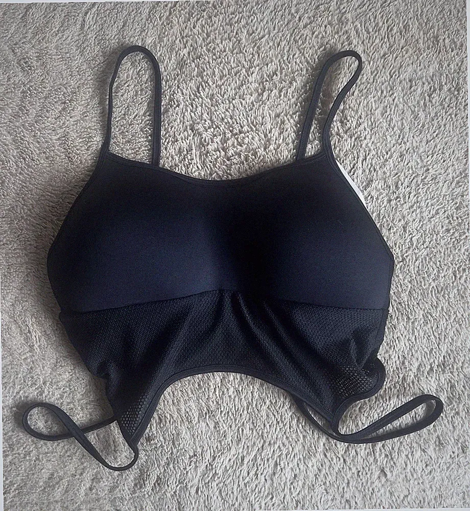 Crane Sport-BH Damen Gr. M (40/42) Schwarz Crossback ohne Bügel Mesh