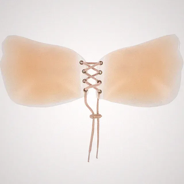 CTM Damen Wiederverwendbarer Nahtloser Silikon Klebe BH Mit Front Tie