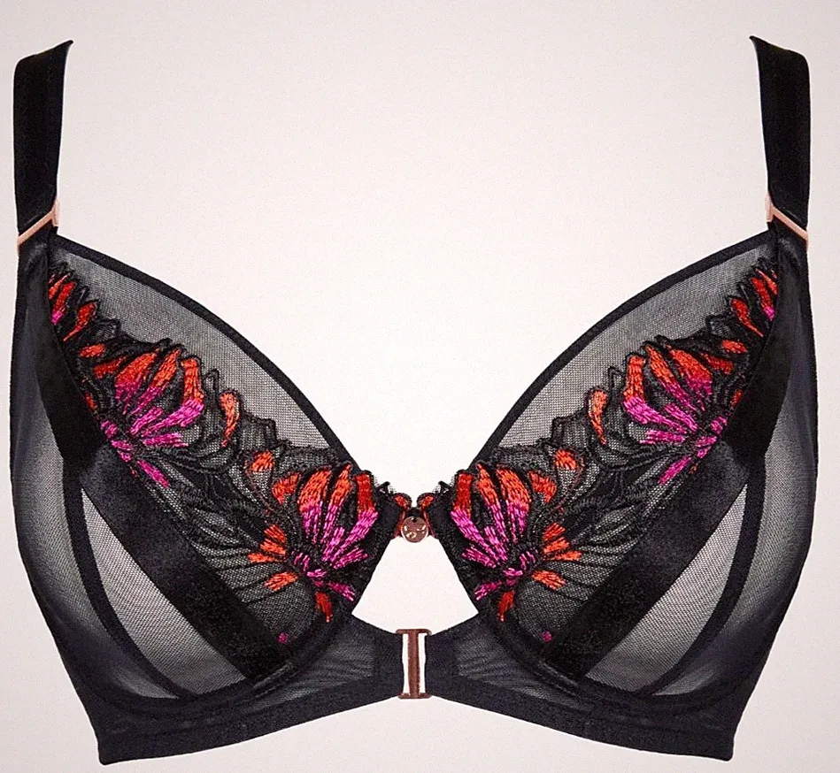Curvy Kate Scantilly Mesmerise Plunge Bügel-BH Gr.85G UK 38F Mesh und Bestick BH