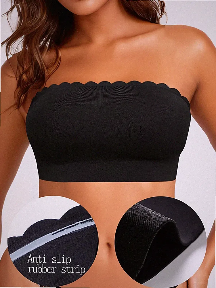 Damen Bandeau BH ohne Träger Bequemer, nahtloser Bralette für jeden Tag Billig24