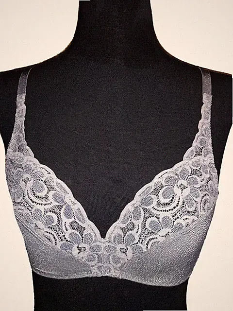 Damen BH aus Spitzen Stickerei 75B* Erotik Dessous Nachtwäsche Bra silbergrau