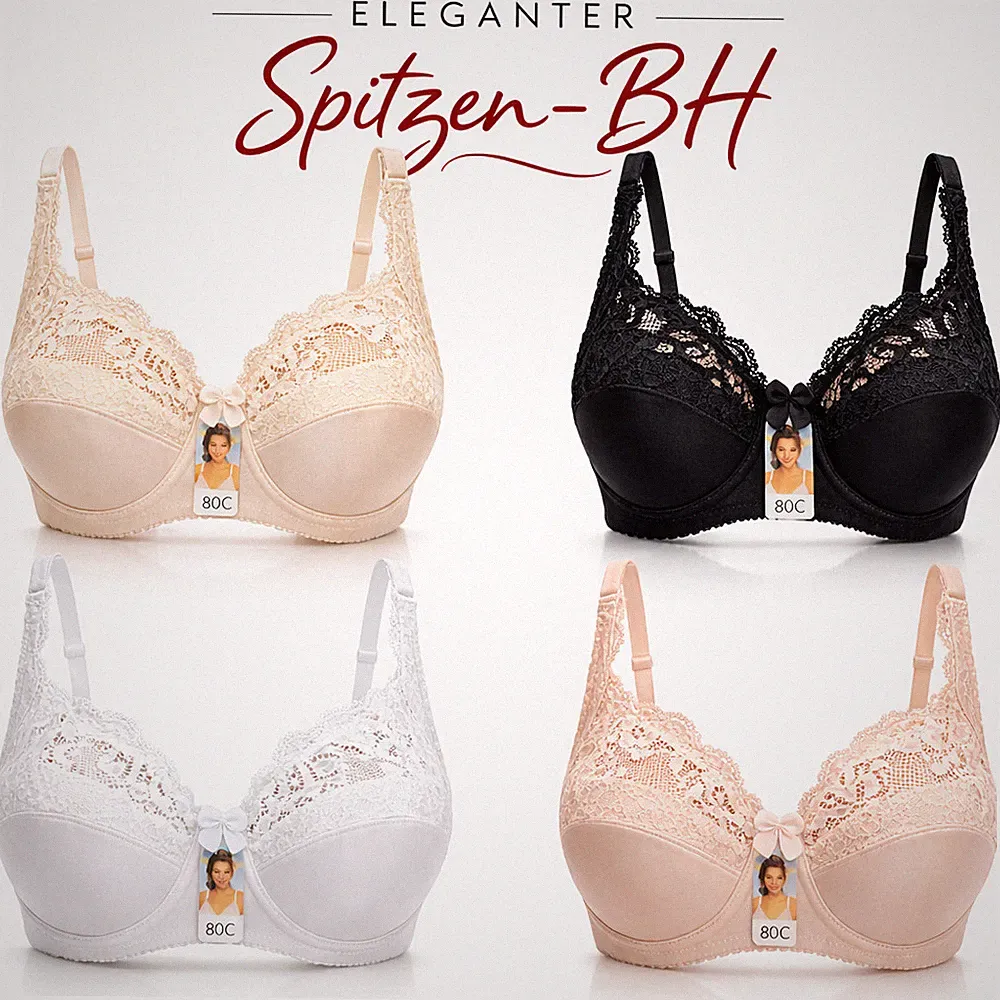Damen BH Bügel mit Fütterung mit Bügel und leichten Push Up glänzend 80A-100D