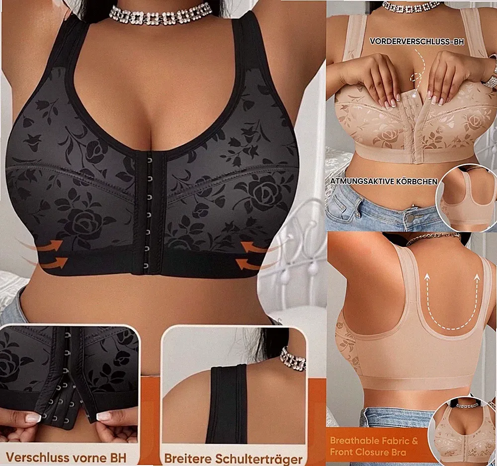 Damen BH Große Größen Frontverschluss Ohne Bügel Komfort BH 2XL 3XL 4XL Sexy u81