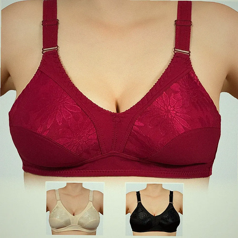 Damen BH ohne Bügel C/D 95-120 Weich Komfort Spitze Große Größen Bequem Sexy Bra