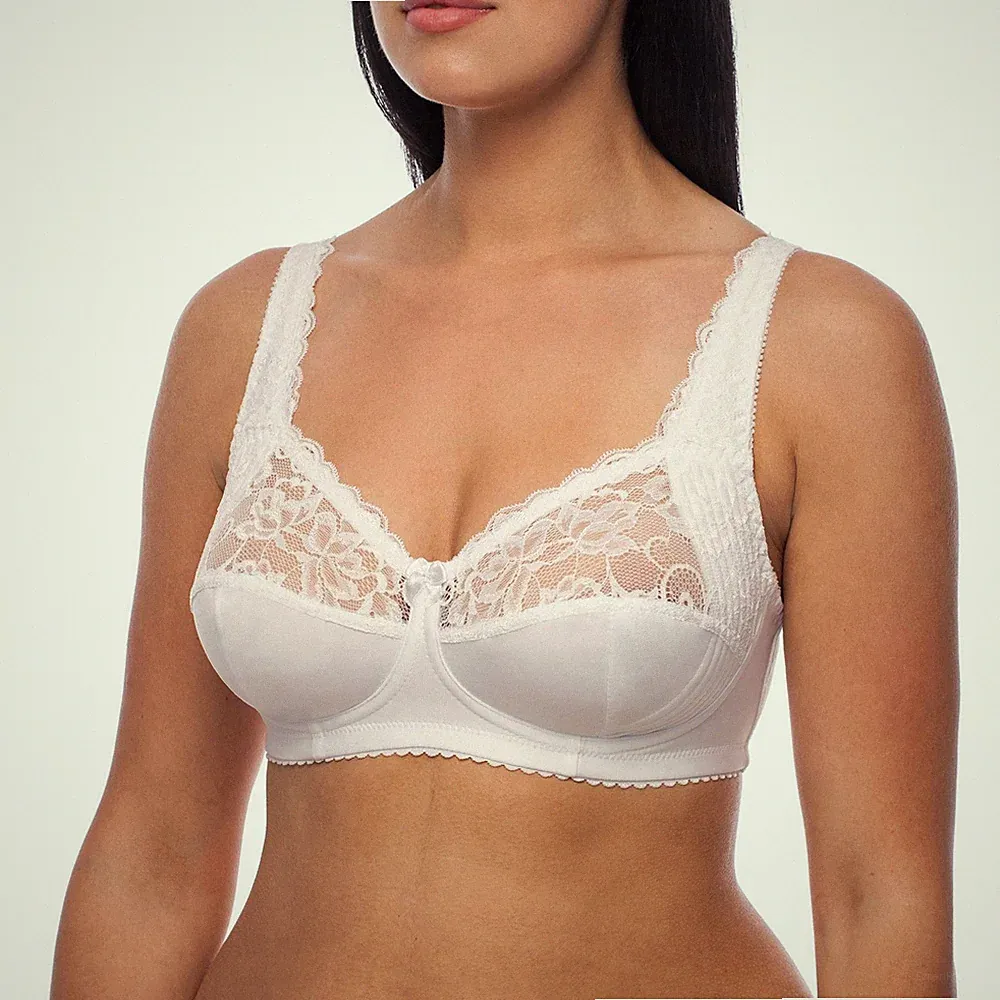 Damen BH ohne Buegel Minimizer Große Größen Comfy Spitzen Bügel Bügellos Dessous