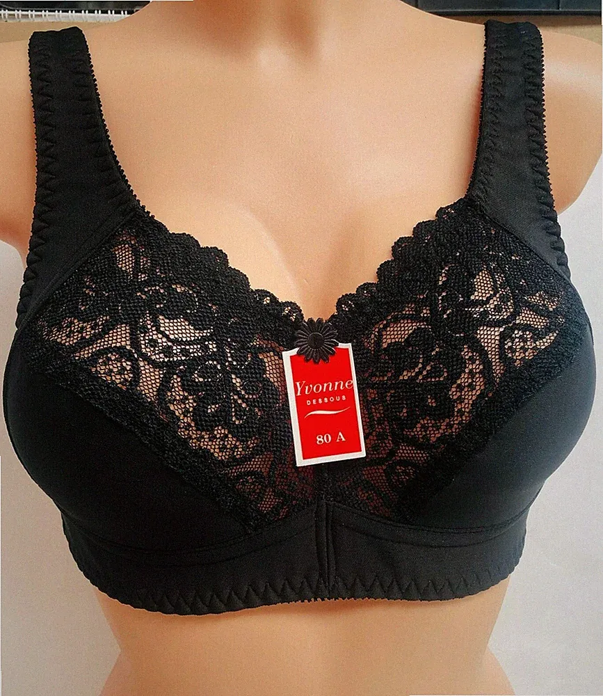 Damen BH ohne Bügel mit Spitze Sport BH und verstellbaren Trägern 115A-120DD
