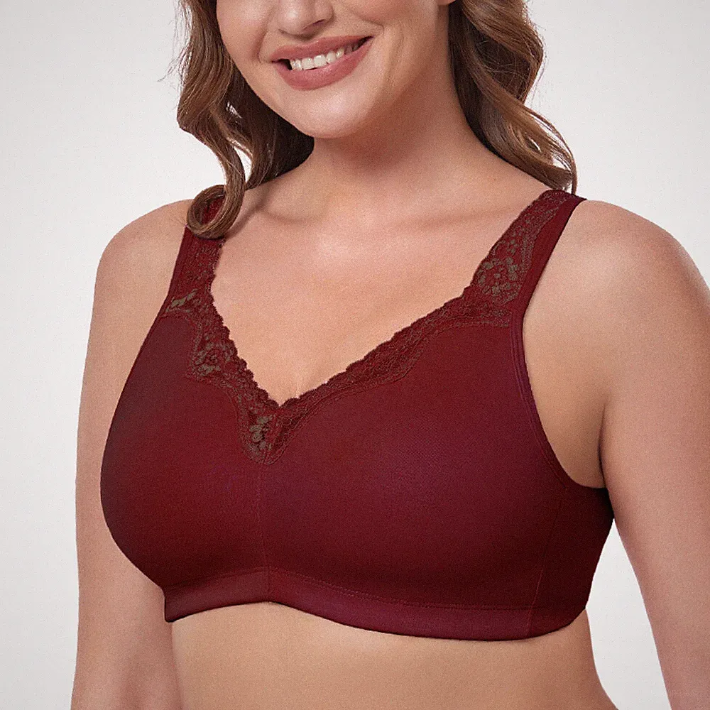 Damen BH ohne Bügel Übergröße Baumwolle Halt Komfort ungefüttert Alltag Bralette