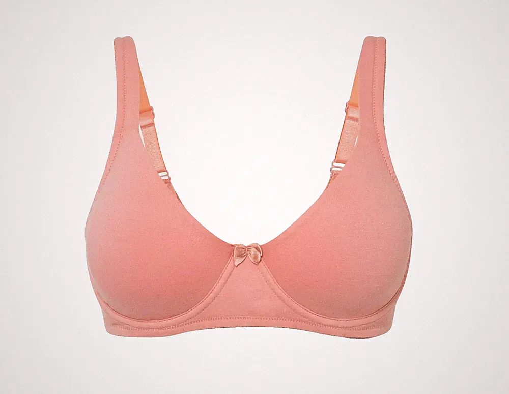 Damen BH rosa 75-105 Cup C Bio Baumwolle Elasthan mit Bügel unwattiert neu 641