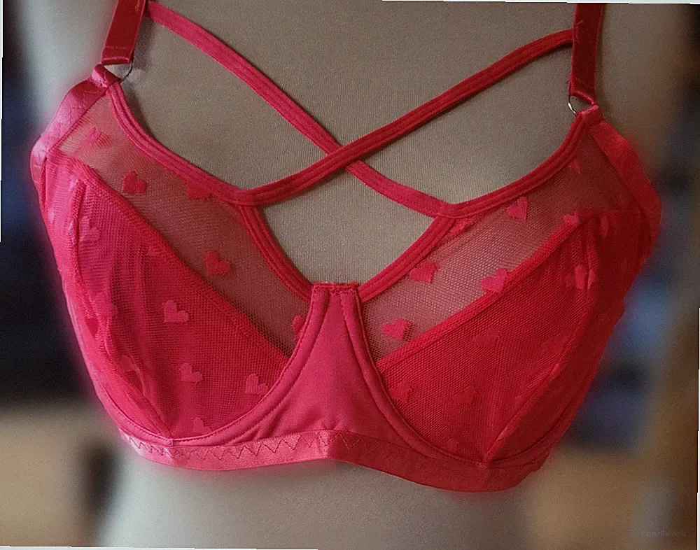 Damen BH Rot sexy 3XL Herzchen große Größen plus size
