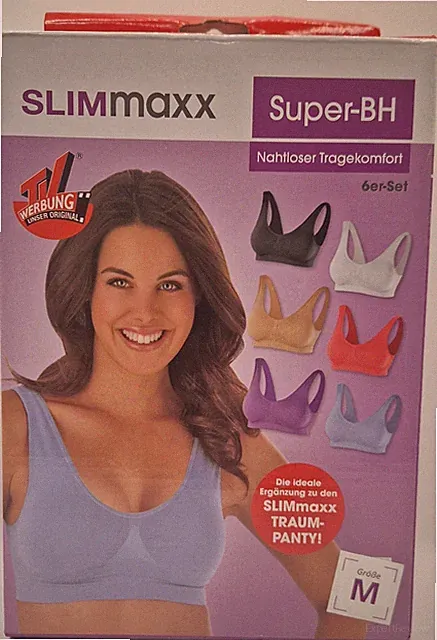 Damen BH Super-BH in 6 Farben 6er Set Nahtloser Tragekomfort Slimmaxx