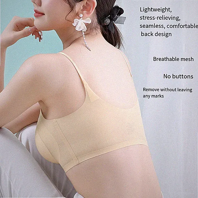 Damen-BH Übergröße Eisseide nahtlos bequem und atmungsaktiv Design