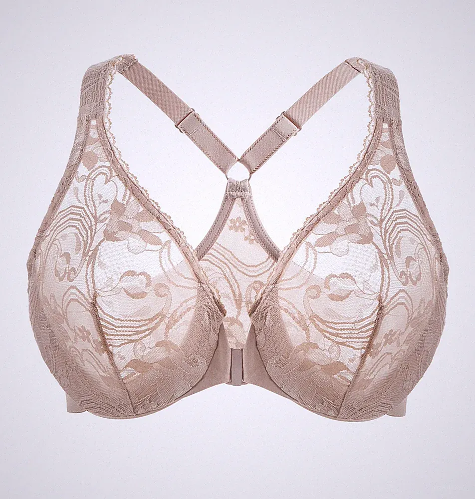 Damen BH Übergröße Frontverschluss Racerback Bügel Spitze