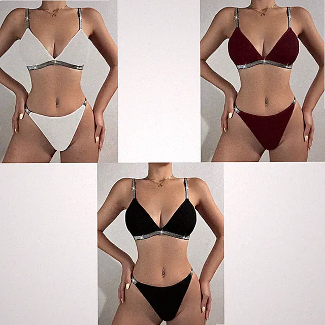 Damen BH und Bikini-Set aus Rippstoff – Bequem & Hautfreundlich in Hellbeige