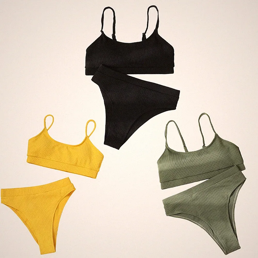 Damen Bikini Badeanzug Racerback Kostüm Badende Party Push Up BH Bademode