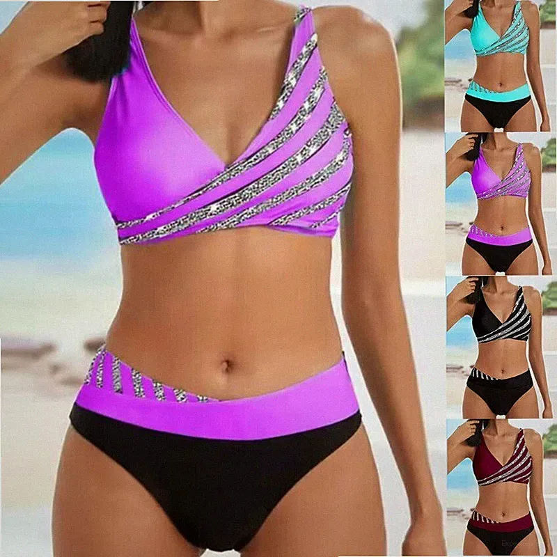 Damen Bikini Set Gepolstert Push Up BH Bademode Badeanzug Sommer Strand Badeanzug