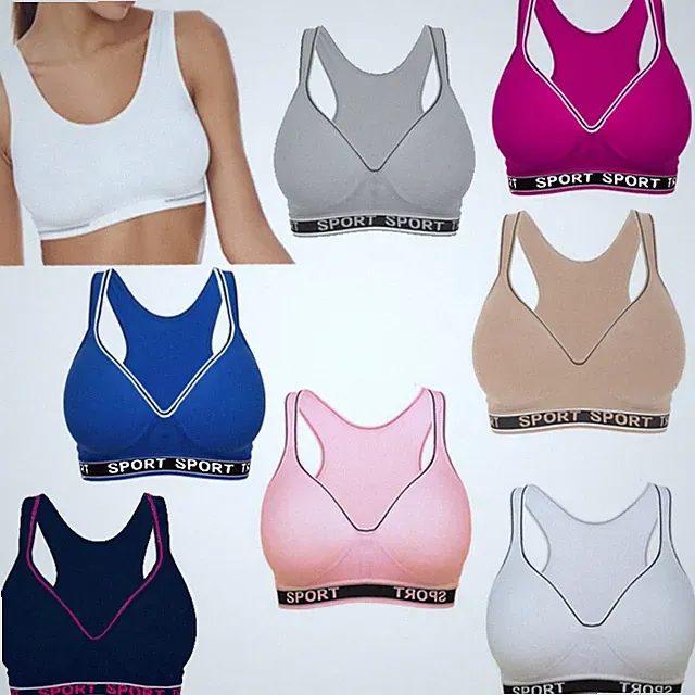Damen BRA Baumwolle BH Bustier Damen Top Sport-BH ohne Bügel 34 36 38 40 42