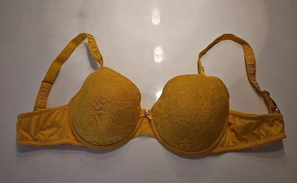 Damen Bügel BH 90B Gelb 🌞 Spitze Neu
