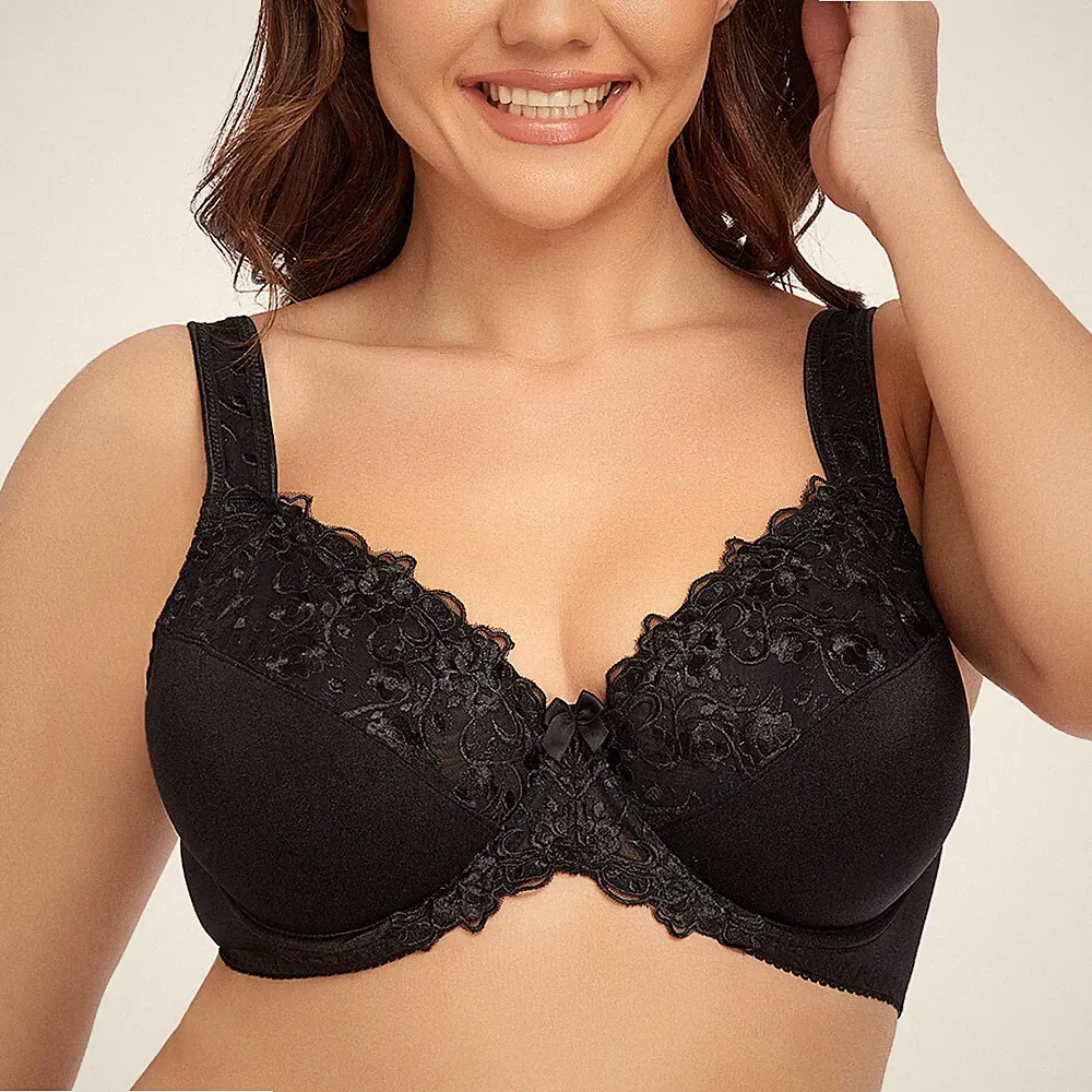 Damen Bügel Sexy Vollschale Spitze BH Übergrößen Large Busom C,D,DD,EF,GG,H