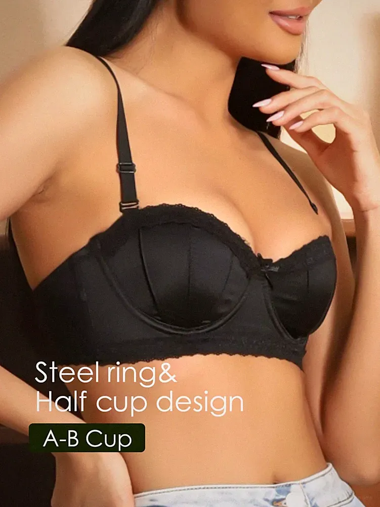 Damen Bügelloser BH mit Push up und nahtloser Spitze in Pink, Schwarz Billig24
