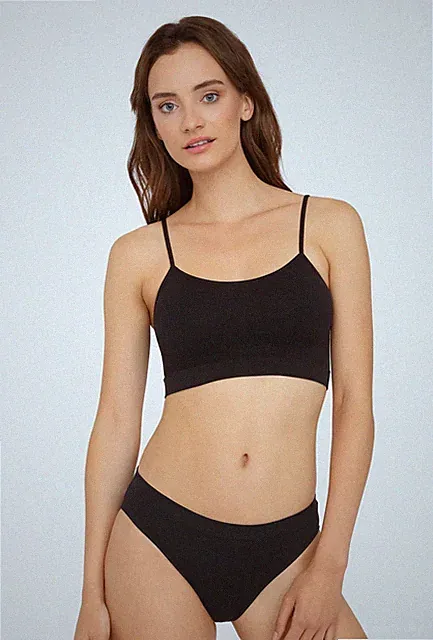 Damen Bustier Unterwäsche Sport Fitness BH Top ohne Bügel Spaghettiträger