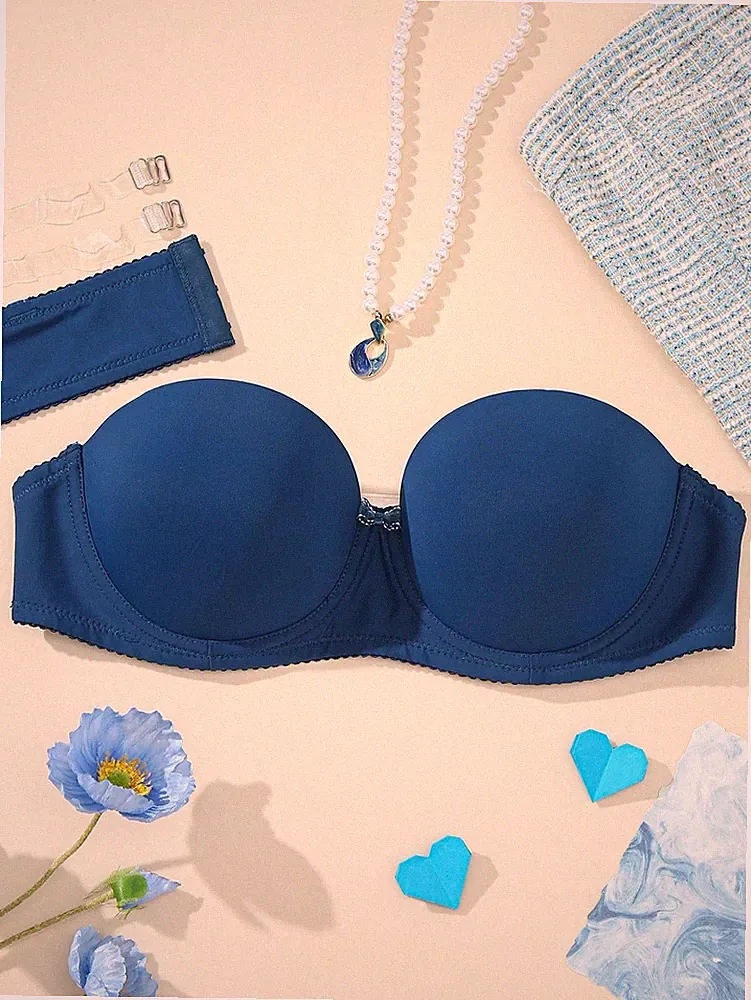 Damen Einfarbiger, modischer & bequemer drahtloser Bandeau BH Billig24