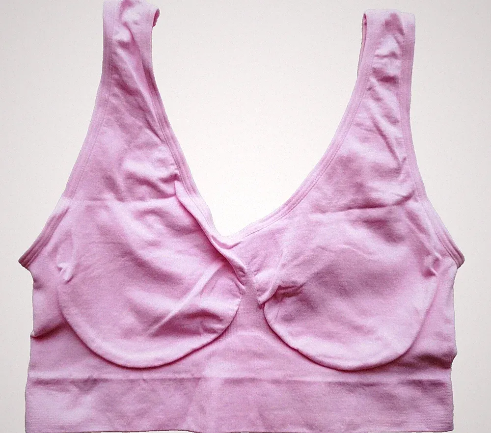 Damen Fitness-BH bequem keine Polsterung ungefüttert Rosa Gr M