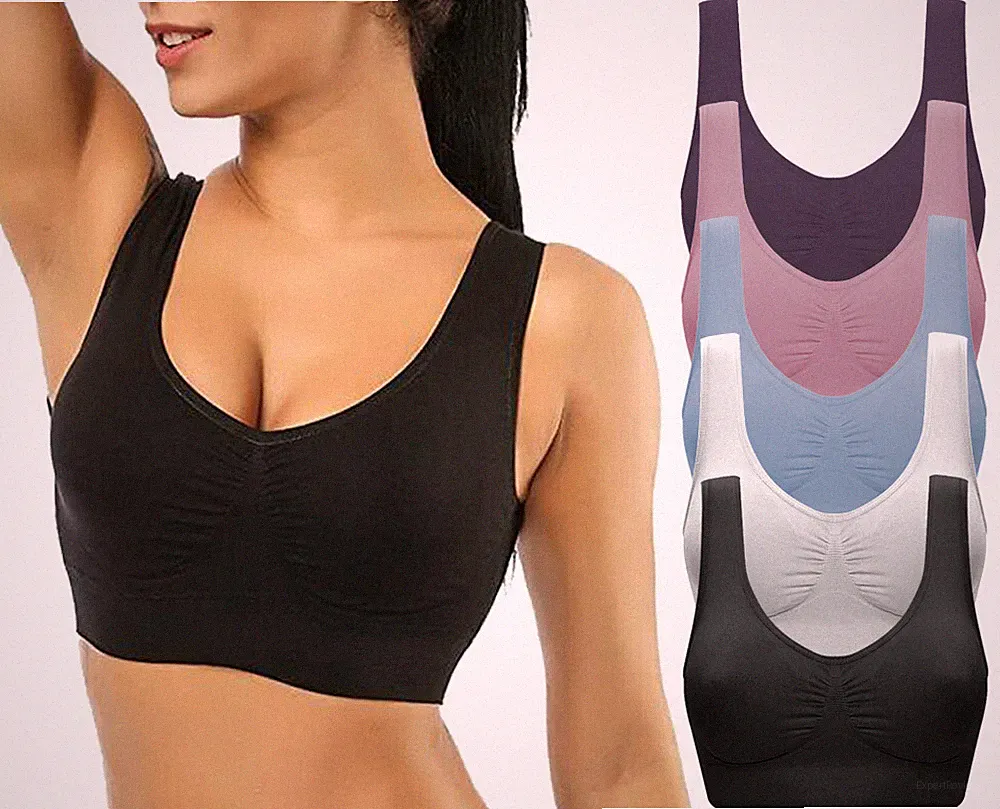 Damen Fitness BRA BH Bustier Top Sport kein Push Up BH Unterwäsche Bandeau Body
