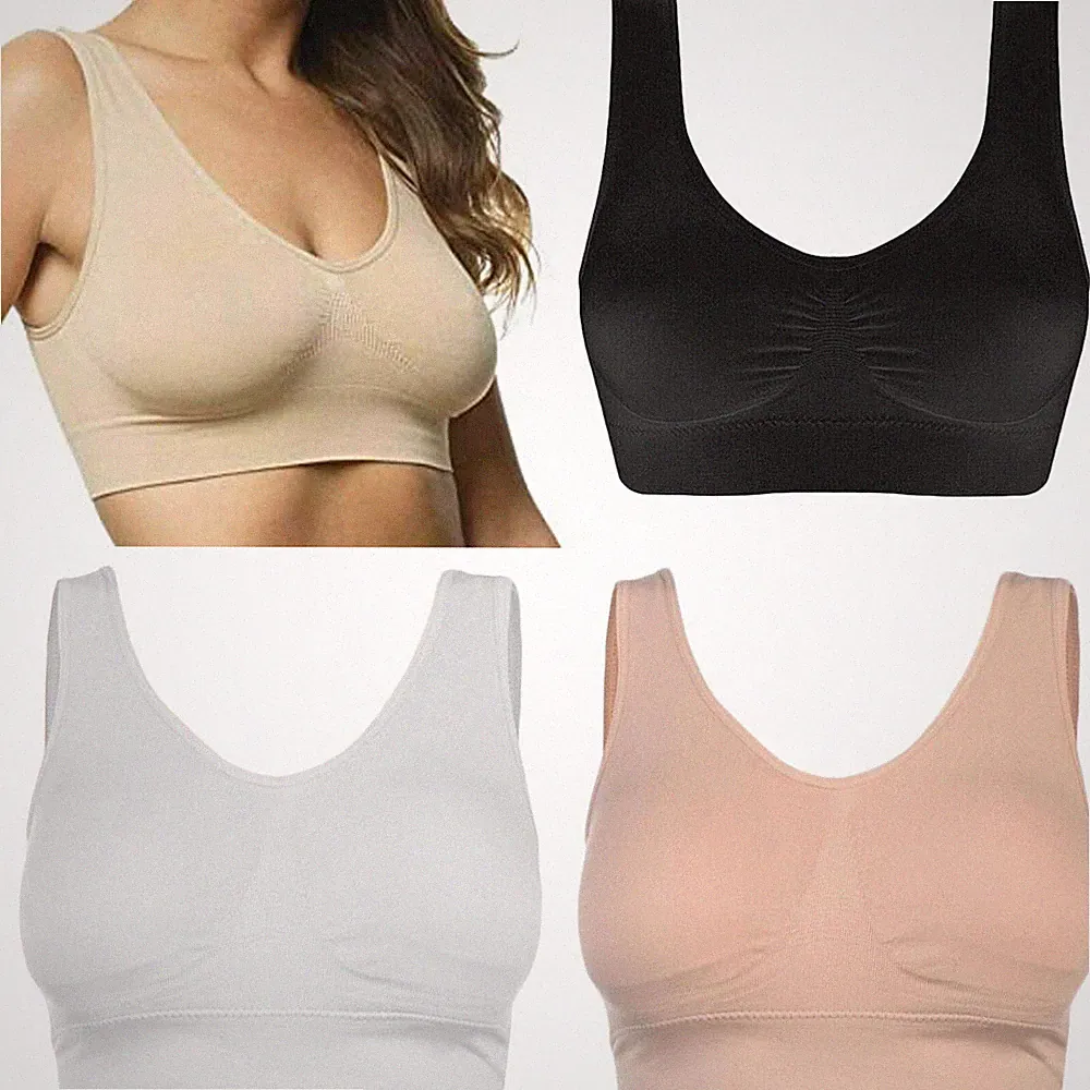 Damen Frauen Sport Schlaf Komfort BHs Vollschale ohne Bügel nahtlos weich 1er Pack