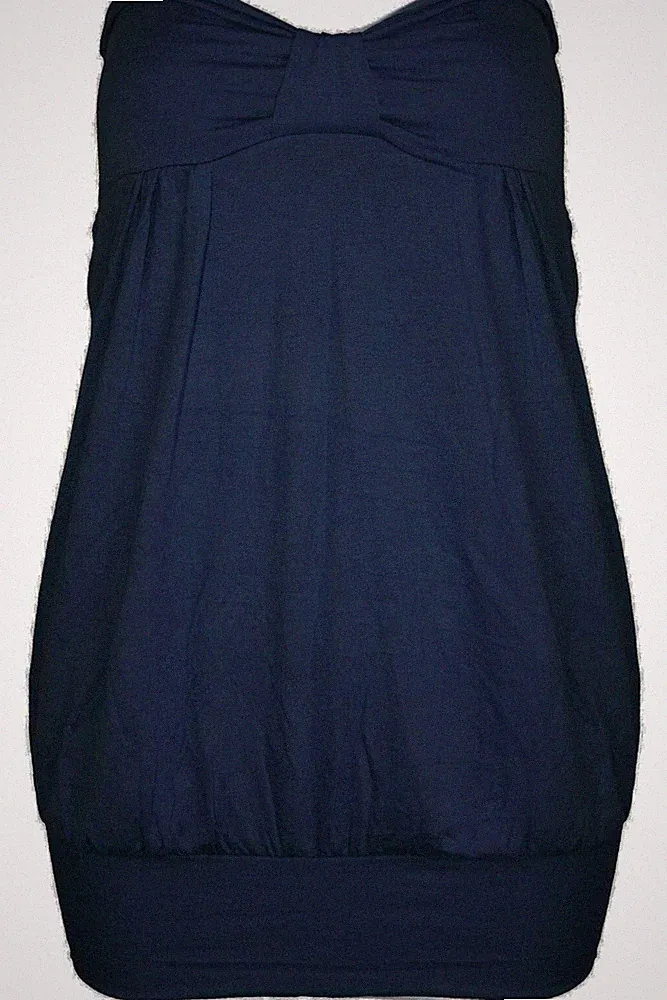 DAMEN FRAUEN TRÄGERLOS KNOTEN BOOBTUBE BANDEAU SOMMER TOP JERSEY ÜBERGRÖSSE TOP