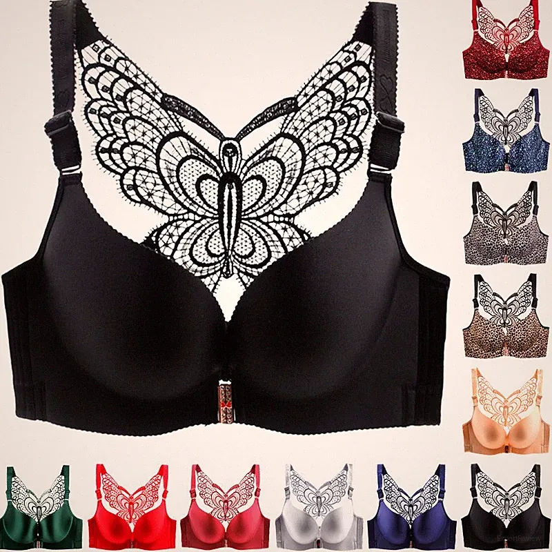 Damen Front Schnalle Super Push Up BH Schmetterling Beauty Rücken Dessous