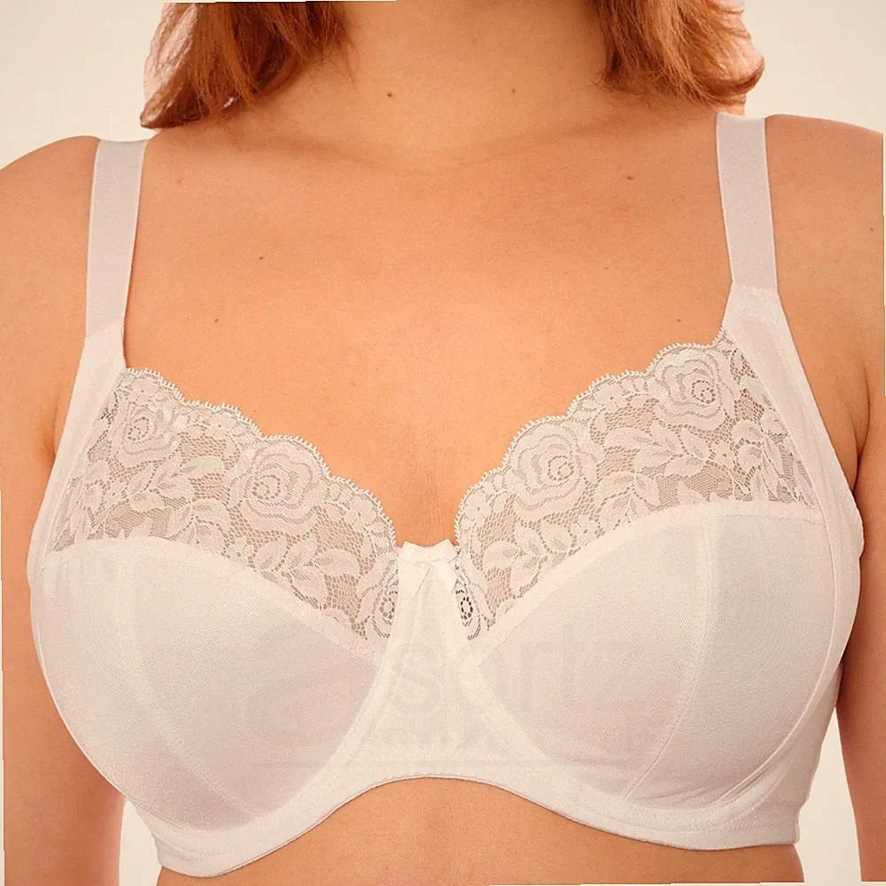 Damen Gemm Bügel BH Vollschale Satin Spitze Übergröße fester Halt Large UK neu