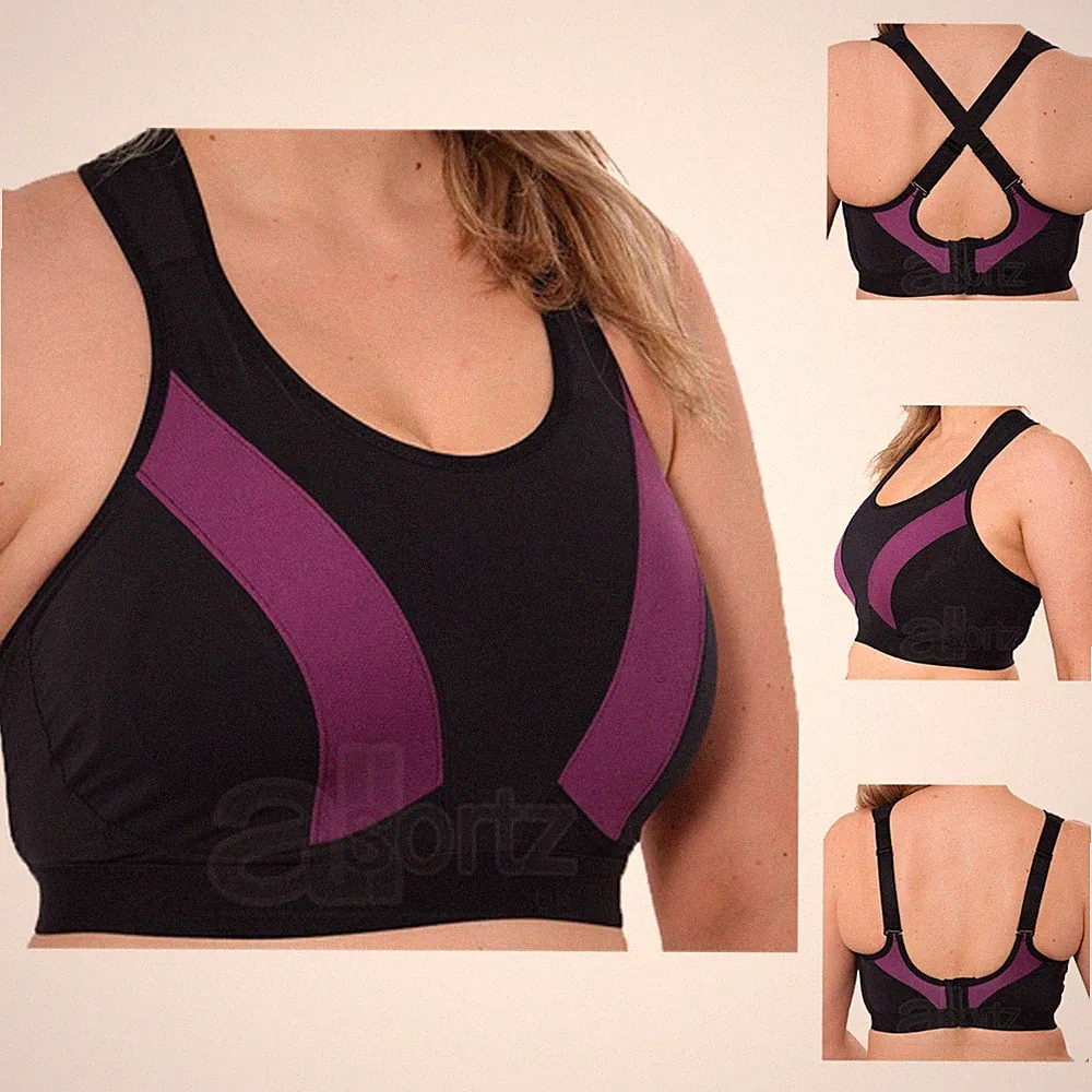 Damen Gemm Sport BH High Impact ohne Bügel ungepolstert Multiway UK Übergröße Neu