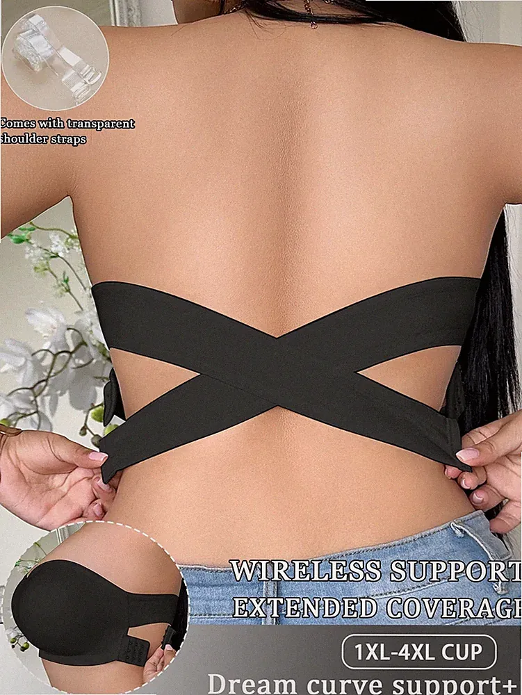 Damen Große Größen Bandeau BH mit seitlicher Schnalle Billig24