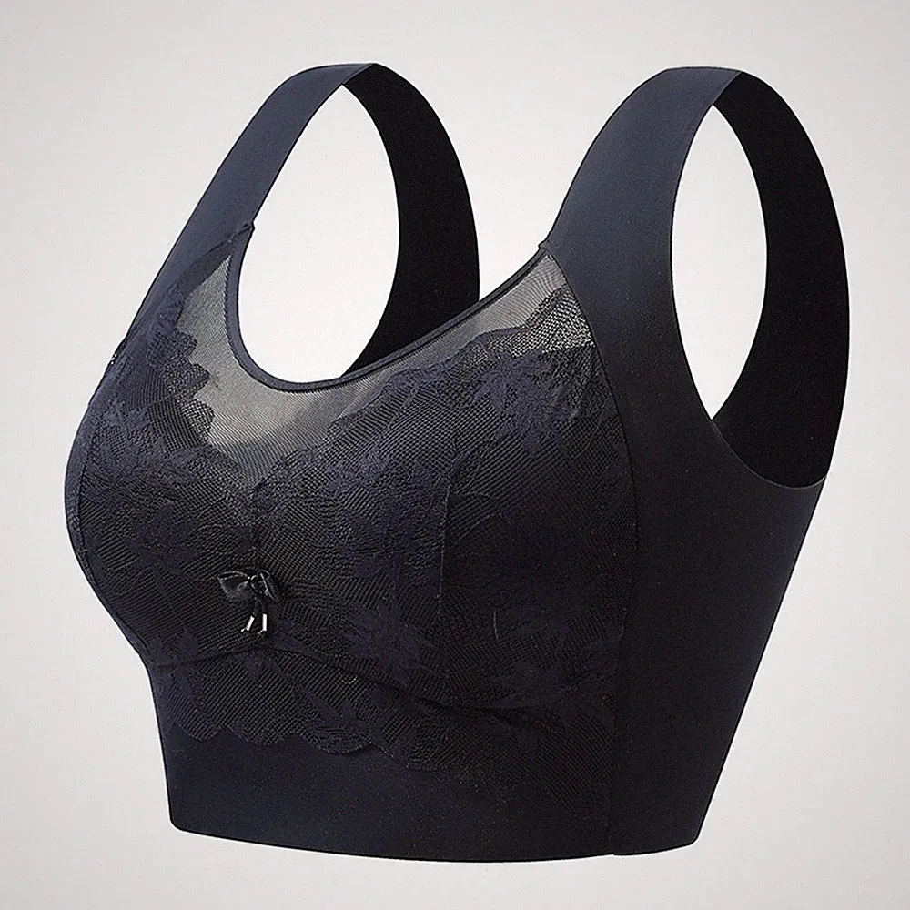 Damen große Größen dünner Träger BH nahtlos Spitze schönes Design mit offe