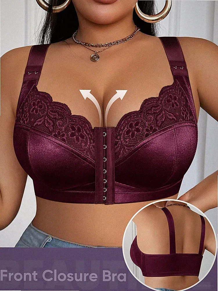 Damen Große Größen Spitzen BH ohne Bügel, sexy Wäsche mit Lift und Halt Billig24