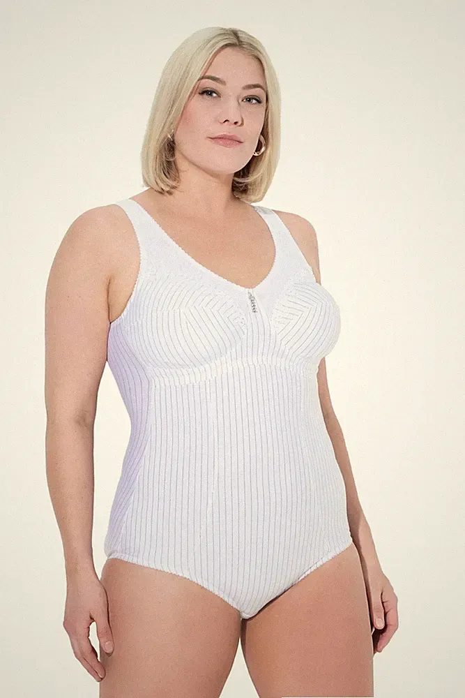 Damen große Größen Übergrößen Plus Size ShapingBody, Nadelstreifen, ohne BH t...