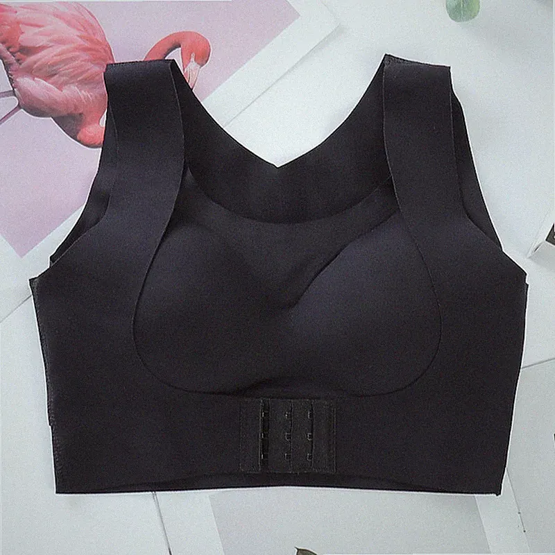 Damen Haltungs BH Rücken Stütze Sport Shaper Bustier Fitness Yoga Schwarz Beige