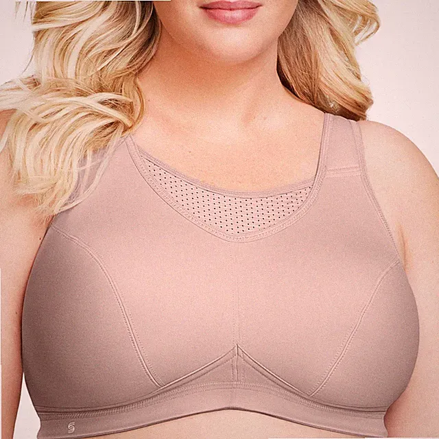Damen Hochleistungs Bustier SportBH, Roségold,80G
