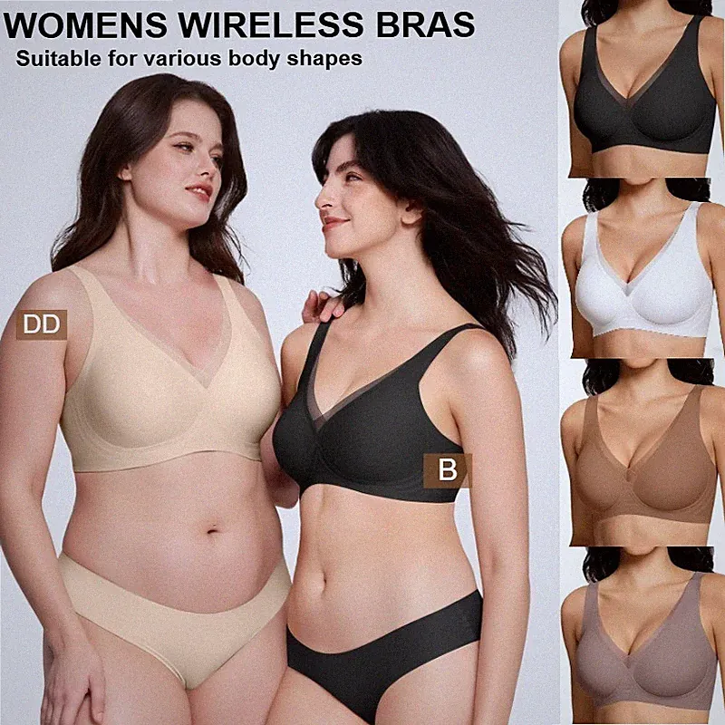 Damen Jelly BH weich kabellos Push Up voll unterstützend ältere Lift Back Unterwäsche