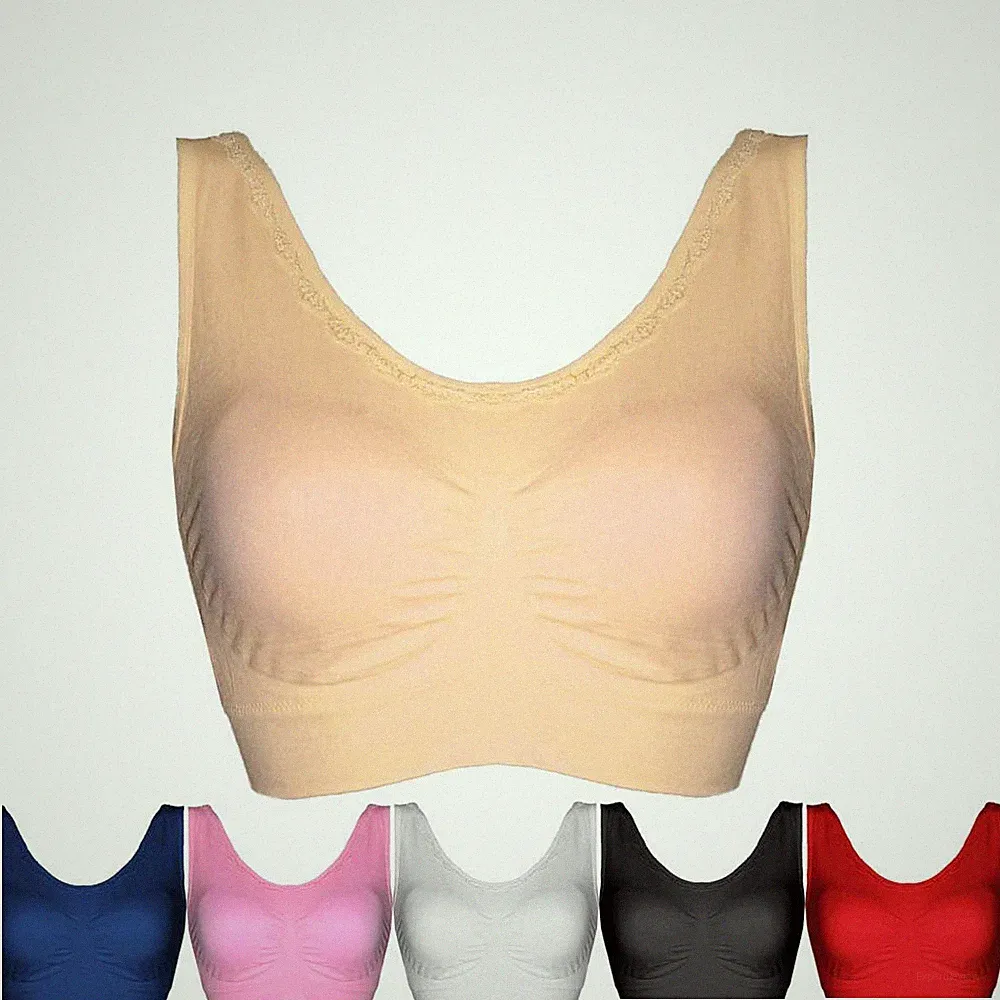Damen Komfort-BH mit Spitze und herausnehmbarer Polsterung/SportBH geeignet/2028