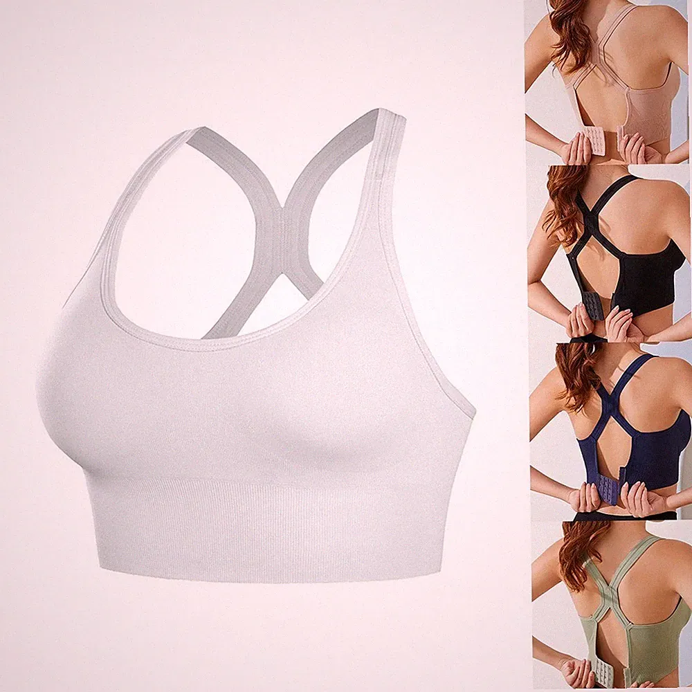 Damen Lauf Sport BH Rückenschnalle Atmungsaktiv Leicht Fitness BH