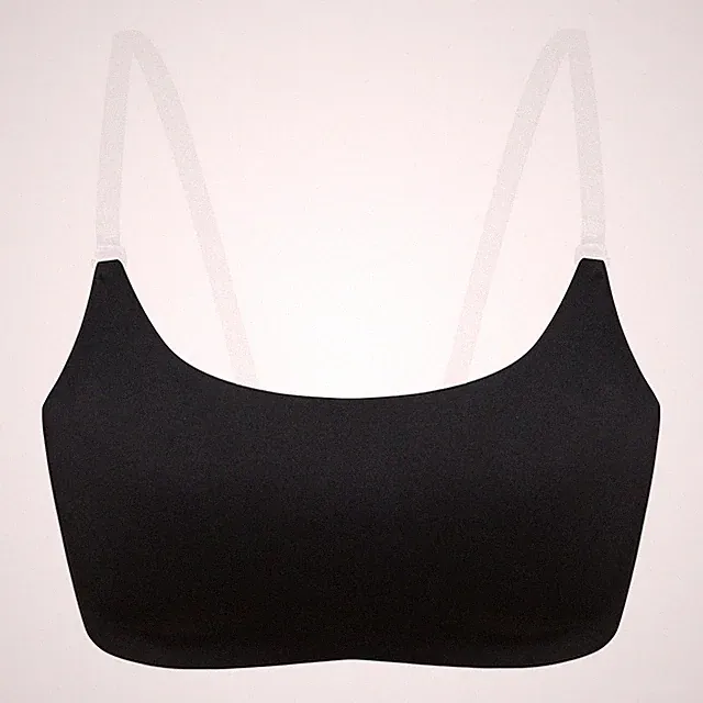 Damen Nahtloser BH Einfarbig Muster Atmungsaktiv Transparent Schulter Träger
