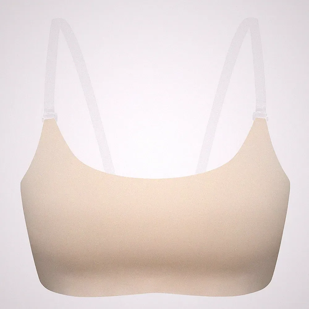 Damen Nahtloser BH mit atmungsaktivem Stoff Transparente Schulter Träger Design