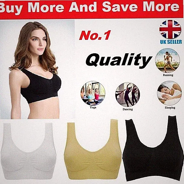 DAMEN NAHTLOSER KOMFORT BH bequem Shapewear Sport Stretch bauchfreies Oberteil Trägershirt Unterstützung